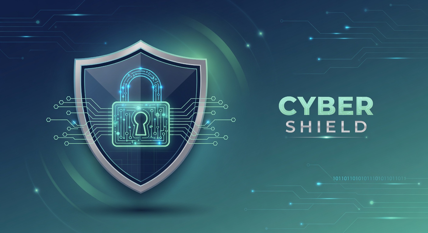 Cybersecurity shield protecting against digital threats